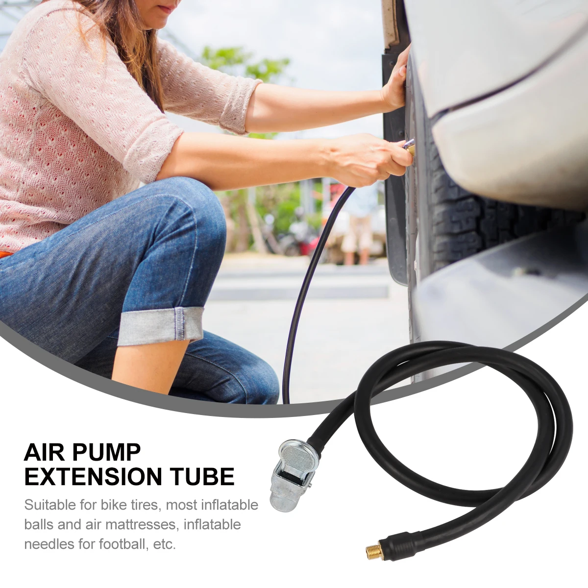 

60Cm Inflator Extension Tube For Bike Motorcycle Car Tire Repair Tools Pump Adapter Inflating Hose Connector Air Hose Adapter