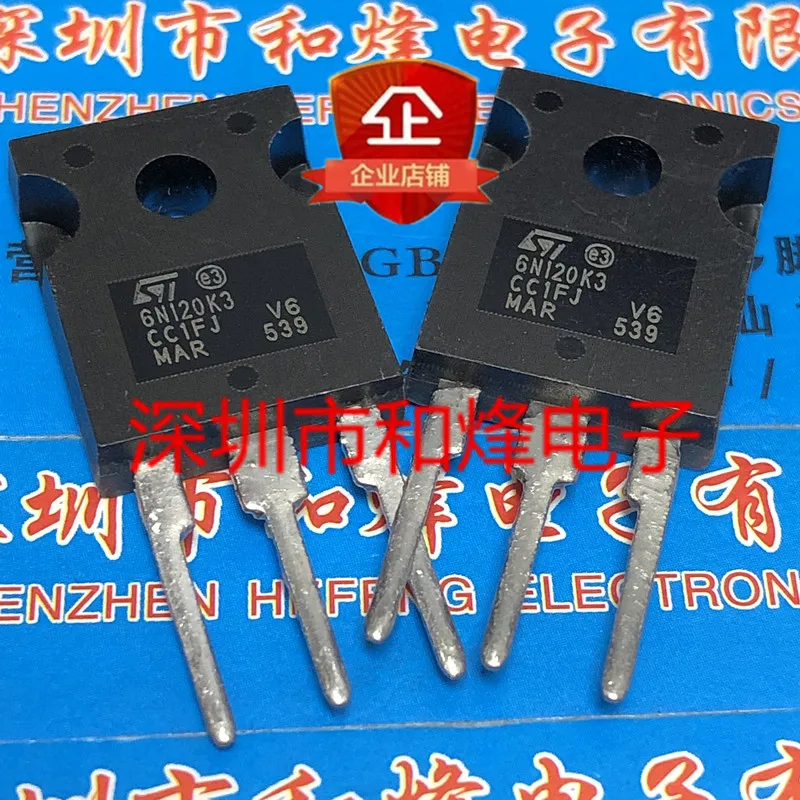 free shipping  6N120K3 STW6N120K3  MOSTO-247 1200V 6A     10PCS