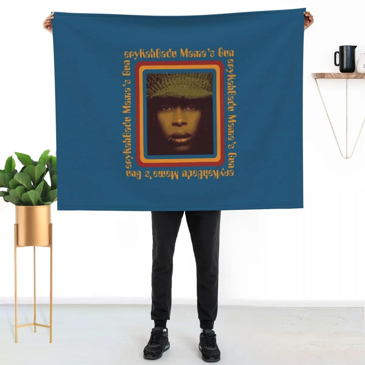 BowersJ Erykah Badu Mama_s Gun Men_s Throw Blanket Bed Cute Plaid Travel Soft Beds Bed covers Vintage Blankets
