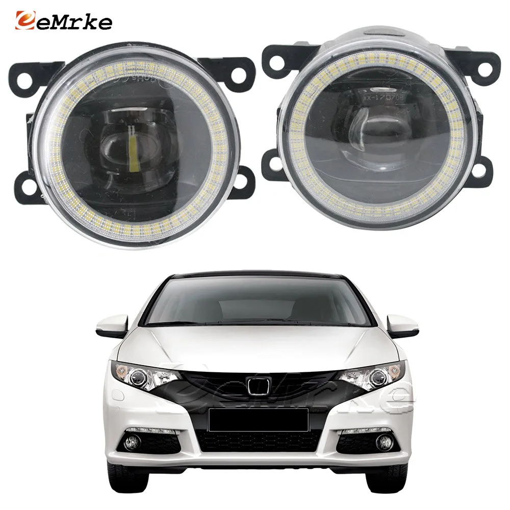 Led Lights Assembly Angel Eyes DRL Fog Lamp 15W Car Ptf Headlight with Lens for Honda Civic MK9 FK Hatchback Tourer 2012-2015