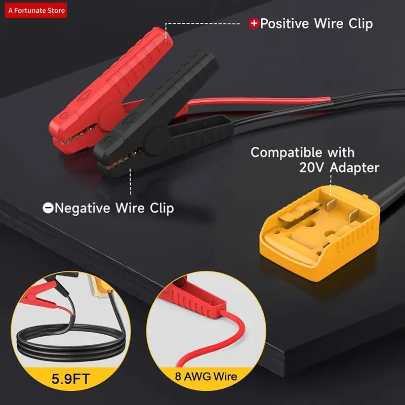 

Jumper Cable Clamps For 20V Battery For Jump Starting Using Tool Portable Battery Jumper Starter-A78G