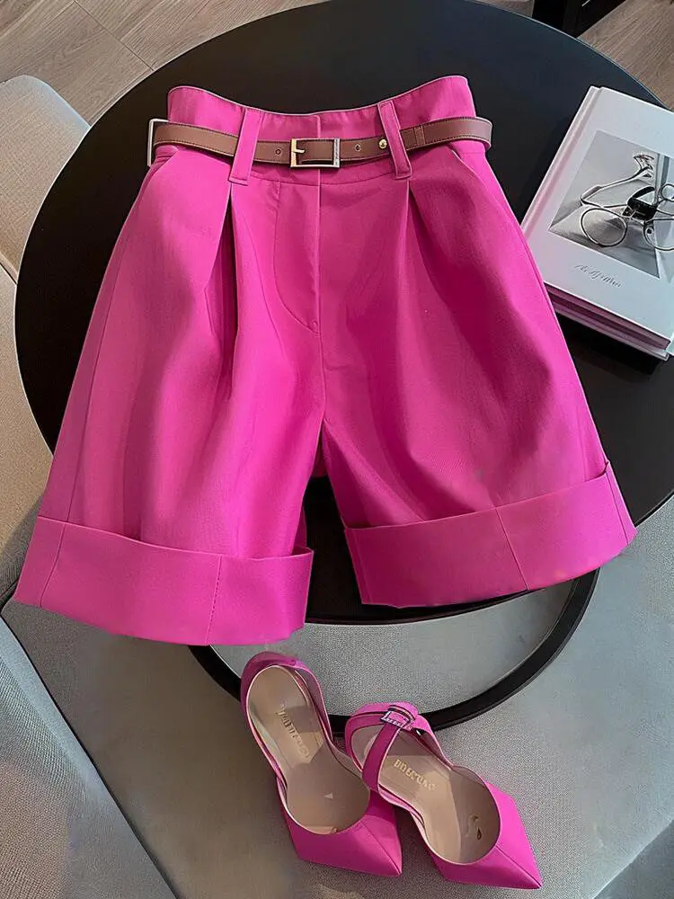Slimming Effect Casual High Waist Trousers Women's Summer 2026 New Style Wide Leg Hot Pants Fashionable All-Match Style