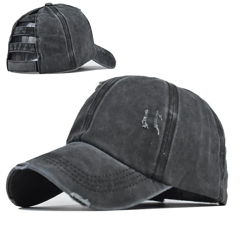 

New Washed Ponytail Baseball Cap For Women Summer Spring Autumn Vintage Outdoor Sun Protection Hat