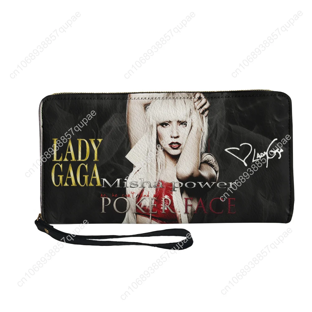 Lady Gaga Pop Singer Custom Wallet Purse Mens Womens Teenagers Zipper Long Wallets Double Print  Portable Wallet Gift Bag