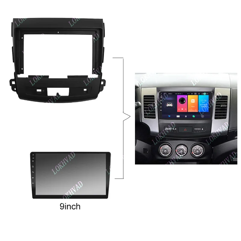 9 inch Android Car Radio frame for Mitsubishi Outlander Xl 2 2005-2012 For Citroen C-Crosser 2007-2013 2din Stereo GPS Fascia#93