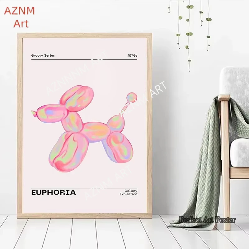 Aesthetic Gradient Aura Poster Retro Canvas Painting Holographic Pink Gallery Wall Art Print Picture Home Girl Room Decor