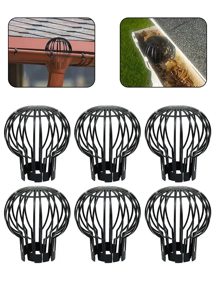 2/4/6pcs Downspout Filter Debris Dirt Protect Outdoor Drain Cover Gutter Block For Stopping Blockage Leaves