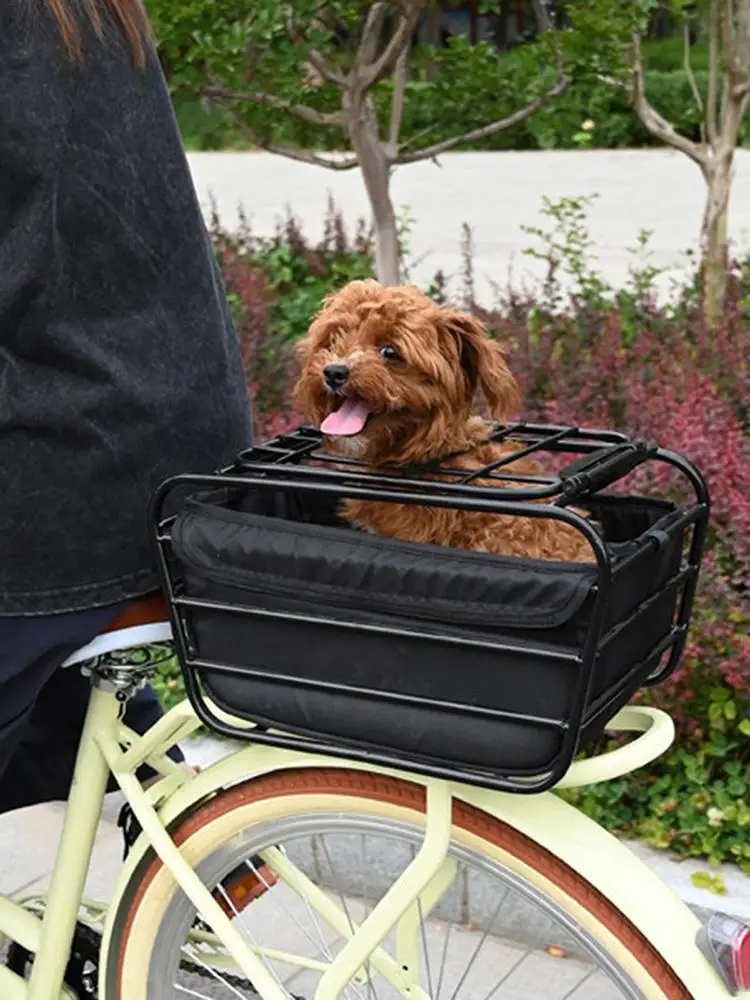 AliExpress NONE Rear Bike Basket Bicycle Cargo Rack Bag Large Capacity Bike Baskets Rear Removable Metal Rack For Most Bike bicycle pet basket
