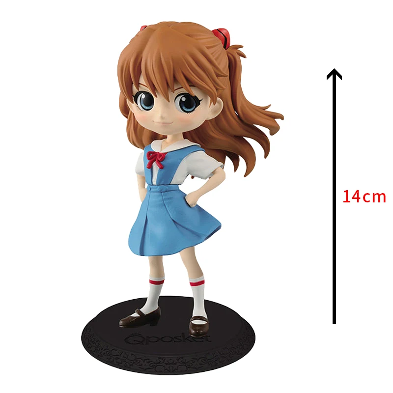 BANDAI Original EVA Anime Figure Evangelion Asuka Langley Soryu Q posket Action Figure Toys For Boys Girls Kids Xmas Gift Model