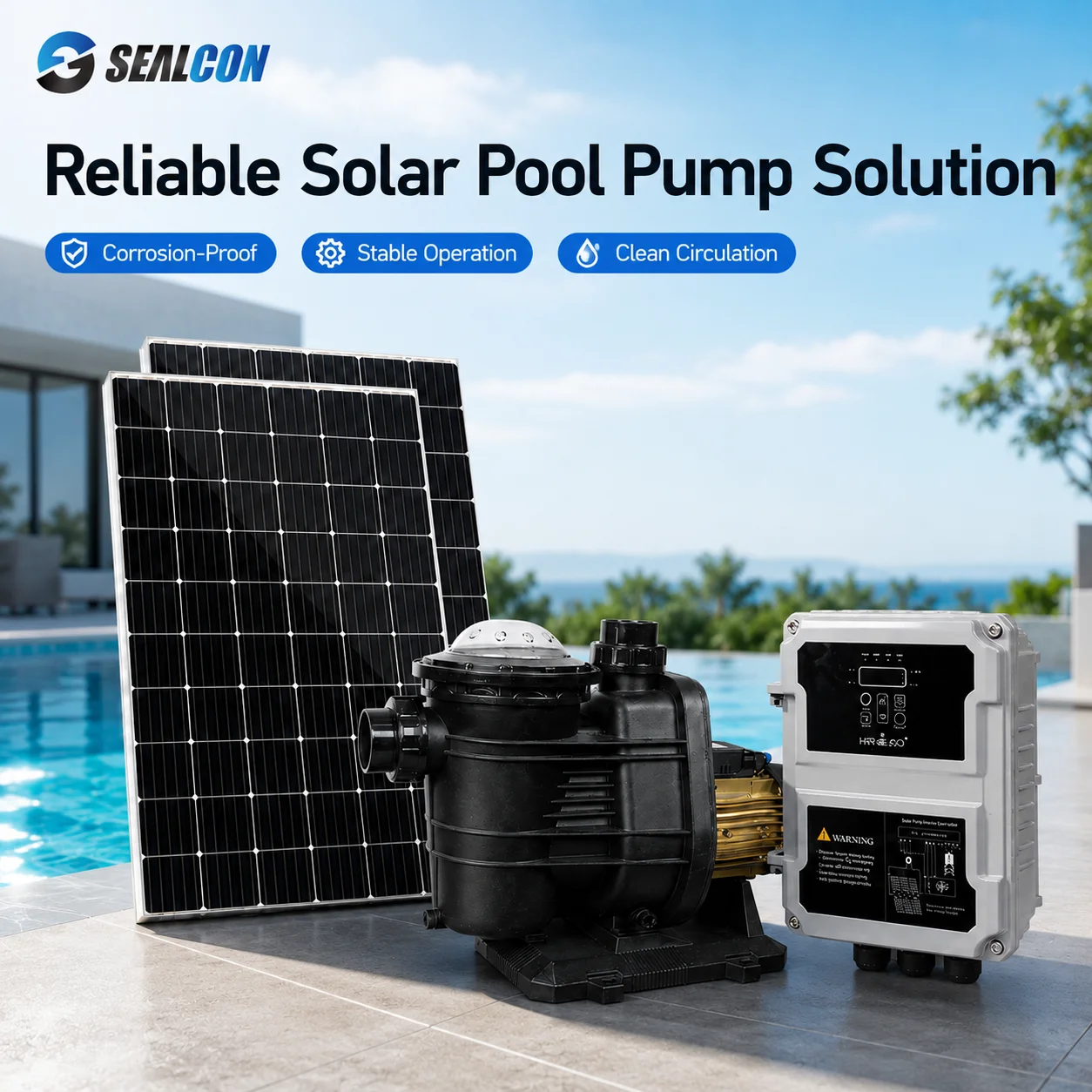 Corrosion-Proof Single-stage Speed Adjustable Mode Dc Solar Swimming Pool Pump for Large Pool Water Circulation and Filtration