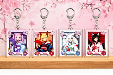 Vtuber Anime HOLOLIVE Model Mococo Kobo Ayame Bag pendant Cosplay Acrylic Stands 6cm Model Mococo Kobo Ayame Bag pendant