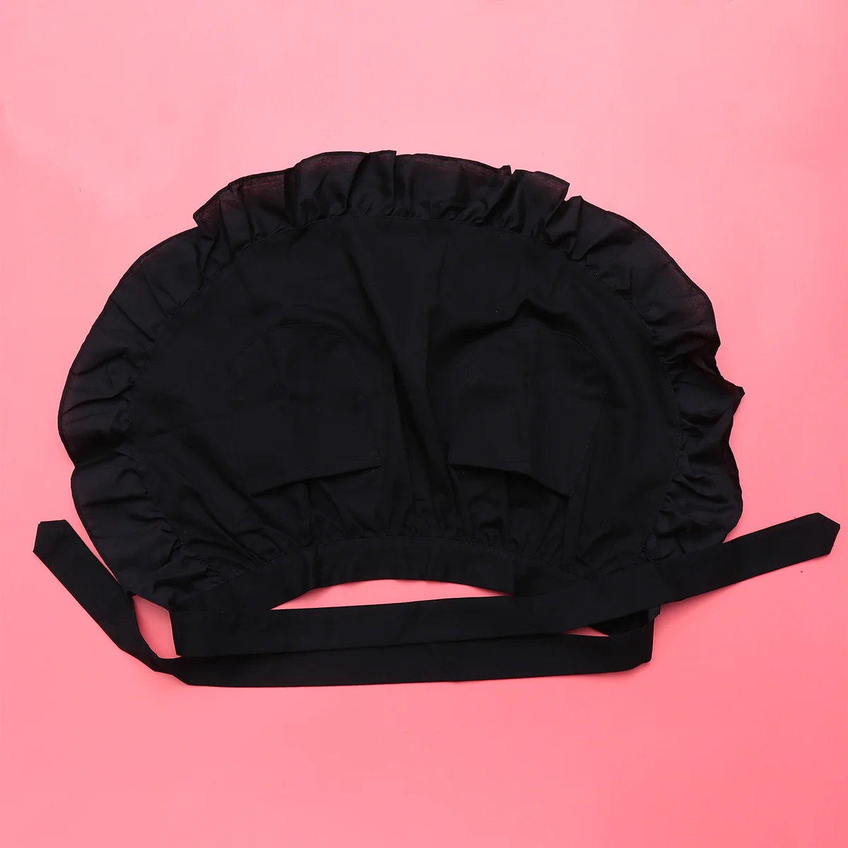 

2Pcs Pure White European Half Apron Cotton Material Adjustable Fit for Women Maid Waitress Bakery Cafe Restaurant