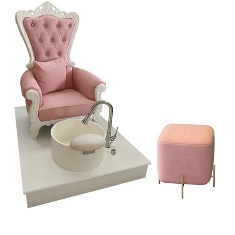 Beauty Nail Salon Baby pink Manicure Pedicure Chair and Stools