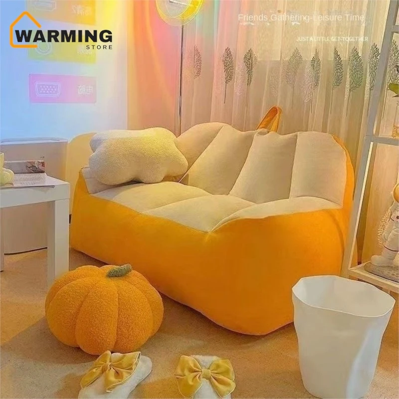 

Warming Yellow Comfortable Lazy Sofa Tatami Single And Double Person Wind Rent House Balcony Bedroom Small Sofa Human Kennel