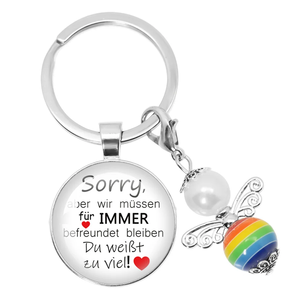 German Phrases SORRY,BUT WE MUST TO BE FRIENDS FOREVER As Farewell Educator Gift Childminder Kindergarten Kita Keychain