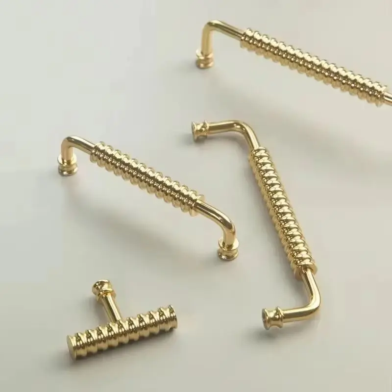 10PCS Solid Brass French Rope Furniture Pulls Handles Drawer Knobs Cupboard Wardrobe Closet Dresser Shoe Cabinet Door Pulls Pens