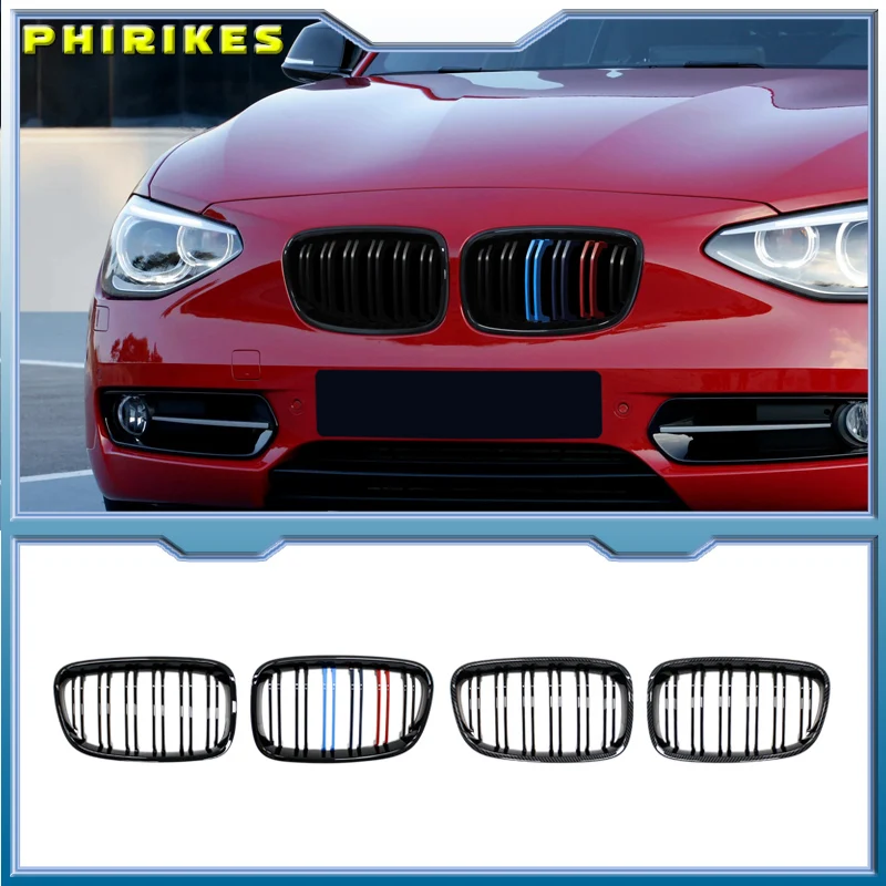For BMW 1 Series F20 F21 2011-2014 Front Bumper Kidney Shaped Air Intake Grille Sport Style Double Bar Air Intake Grille