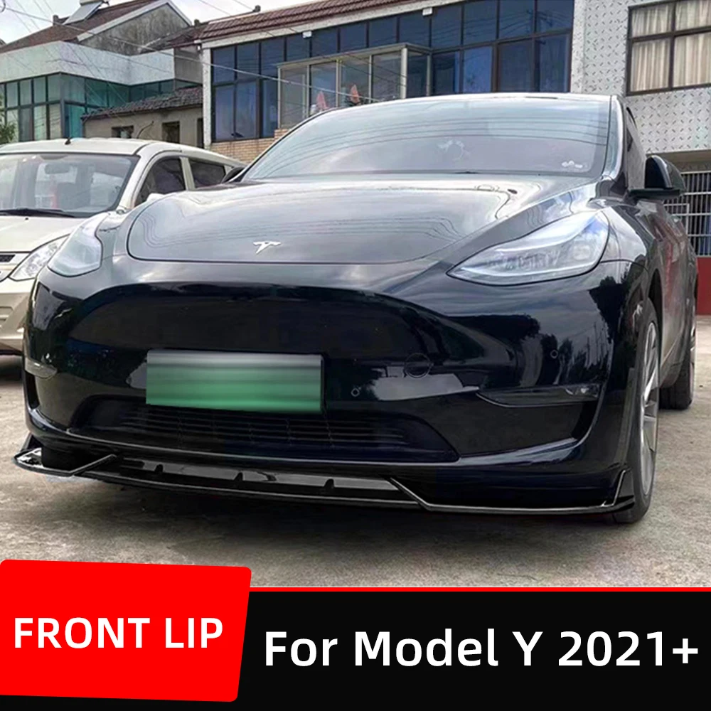 Car Front Bumper Splitter Lip Chin Spoiler Body Kit Diffuser Protector Guard For Tesla Model Y 2021 2022 2023 Auto Accessories