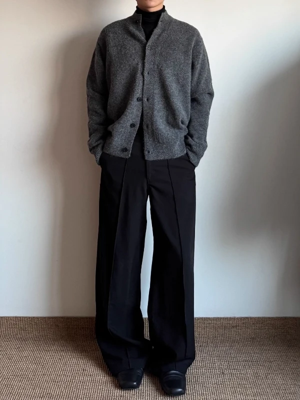 

Mixed Fiber Floral Weave f High Collar Open Cardigan Sweater ex Autumn Winter Vintage Brown ey Versatile Cleanfit