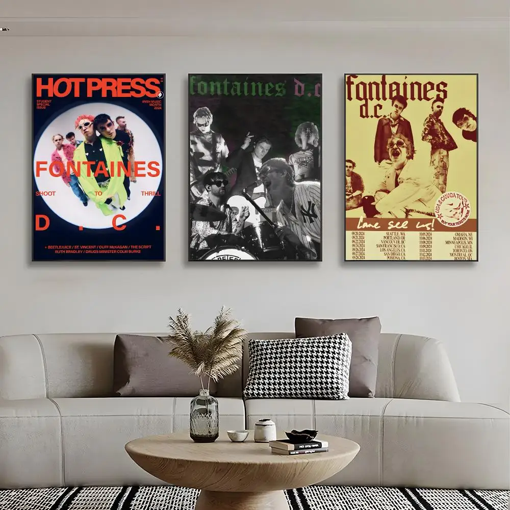 Post-punk Band F-Fontaines D C Poster Frameless Wall Art Print, Peel-and-Stick Removable
