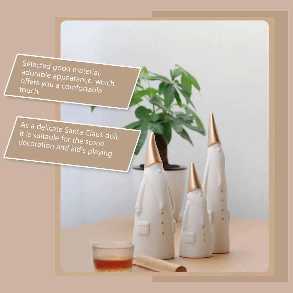 

3Pcs Lovely Santa Claus Adornment High-Class Material Practical Long-Lasting Use Home Decor Santa Claus Adornment