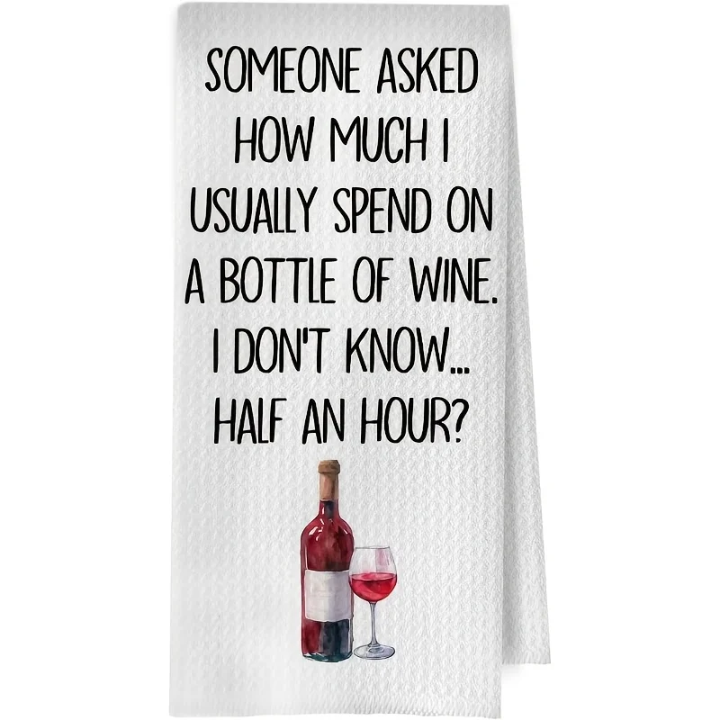 Cleaning Cloth 1PC kitchen towel 1-piece, fun wine kitchen towel, wine lover ladies gift, napkin tea towel