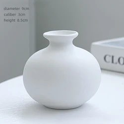 1 Pc Ceramic Vase Room Decor Dining Table White Black Small Vases Decoration Home Mini Flower Gift Living Room Deco Ornament