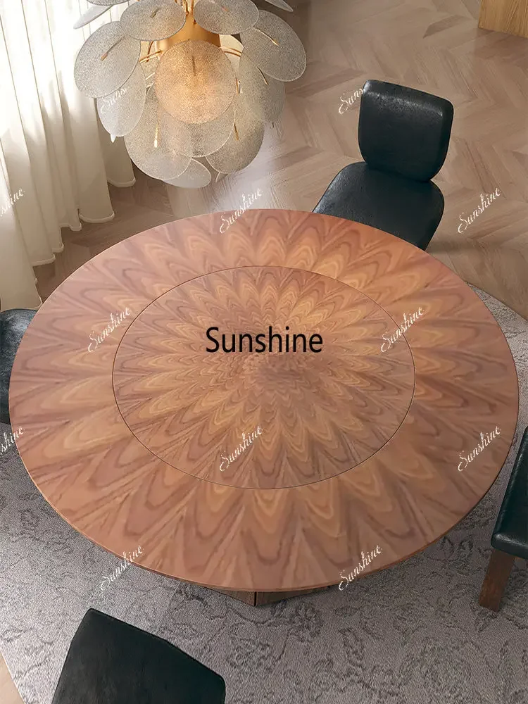 Large and small apartment solid wood medieval household round dining table