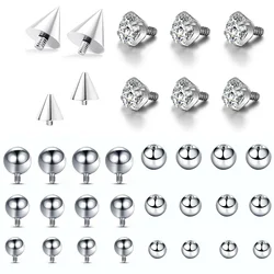1PCS F136 Titanium Conical Piercing Labret 3-5mm Round Polish Internal Helix Tongue Barbell Lip Ring Earring Jewelry Accessories