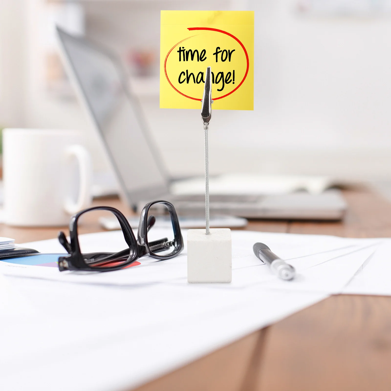 

10Pcs Memo Holder Clip Cube Base Desktop Paper Note Clip for Home Office Document Display Memo Holder