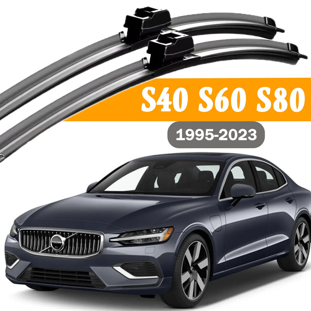 Limpiaparabrisas delantero para coche, accesorios para limpiaparabrisas Volvo S40 S60 S80 1995-2023, 2 uds.