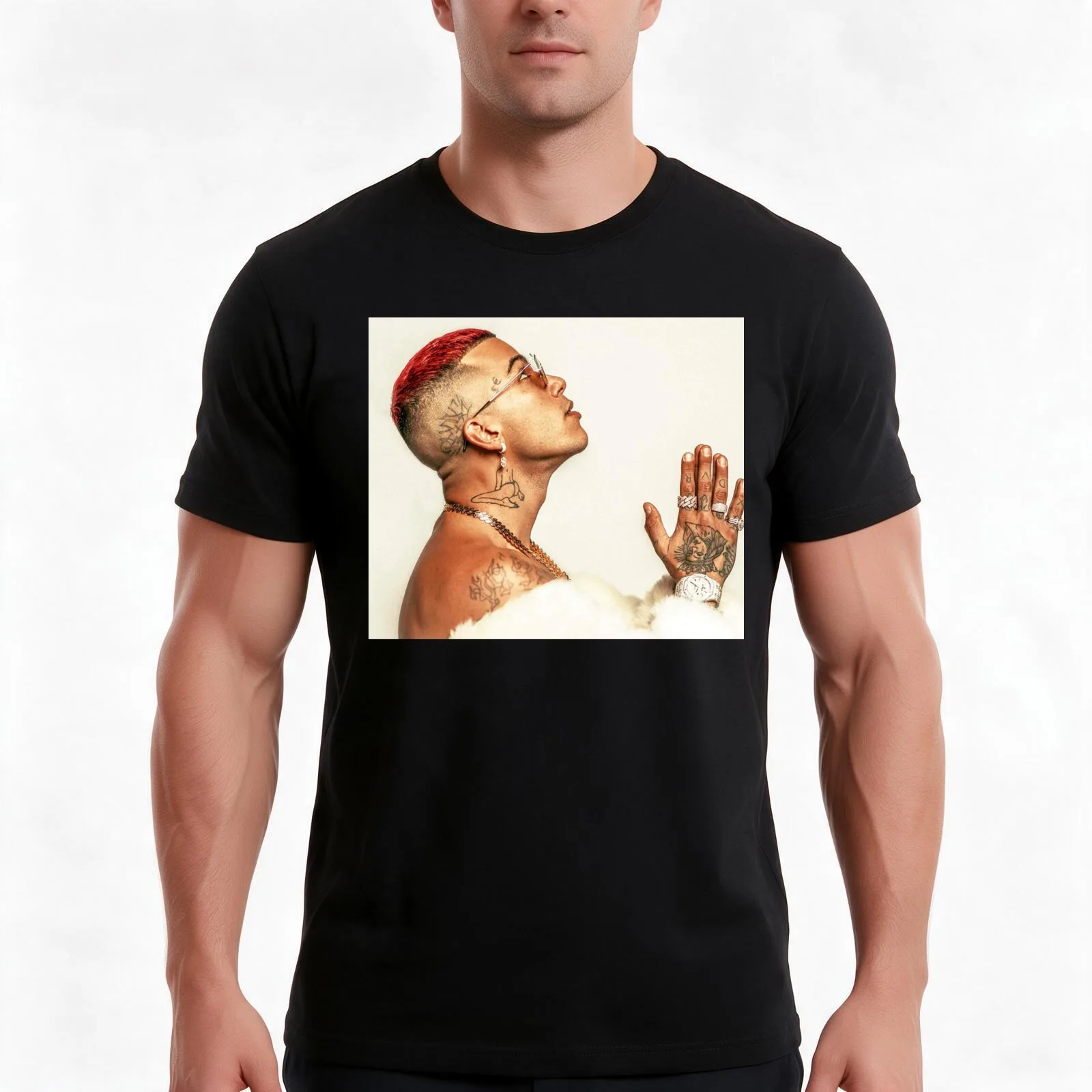 Sfera Ebbasta T-Shirt, Summer Casual Cotton Tee, Oversized Streetwear Tops, Vintage Graphic Print, Loose Fit Short Sleeve