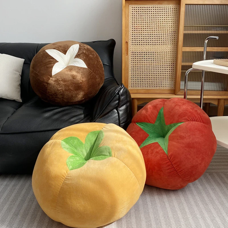 

45cm Simulated Vegetables Plush Toy Tomato Persimmon Stuffed Plushie Doll Sofa Bed Pillow Cushion Seat Cushion Baby Gift Toy