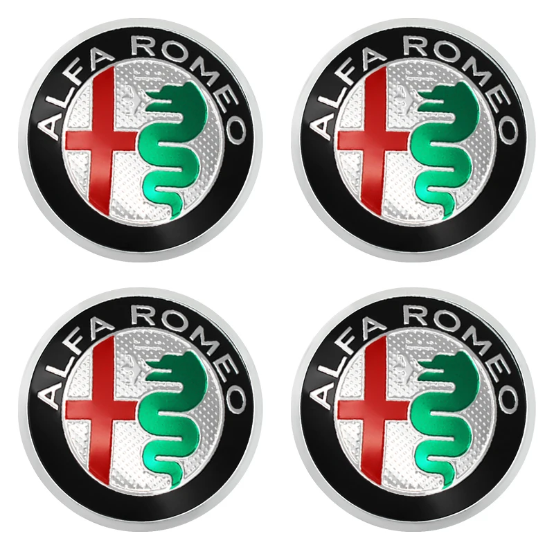 4PCS 60mm Metal Emblem Auto Hub caps Decoration Styling Auto Accessories For Alfa Roma Romeo Giulietta GT 159 147 156 Mito Brera