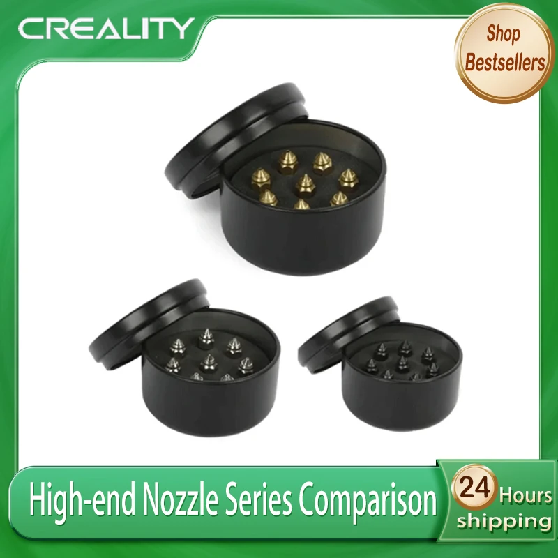 

CREALITY New High-end Brass Nozzle Kit or Copper Alloy Nozzle Kit or Hardened Steel Nozzle Kit 8pcs/Set 0.25mm/0.4mm/0.6mm/0.8mm