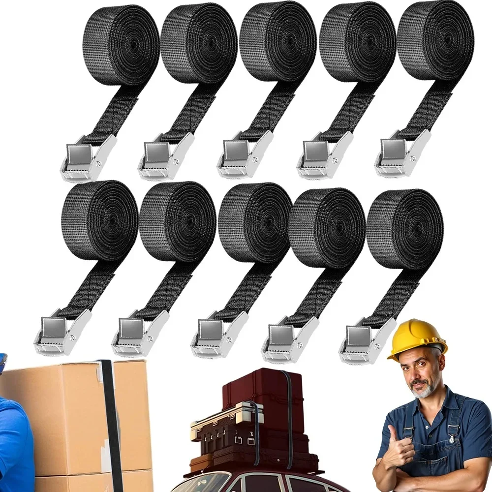 10pcs 2.5m Long Cable Ties and Securing Ropes, with A Load Capacity of 250kg, for Transporting Goods and Electric Bicycles.