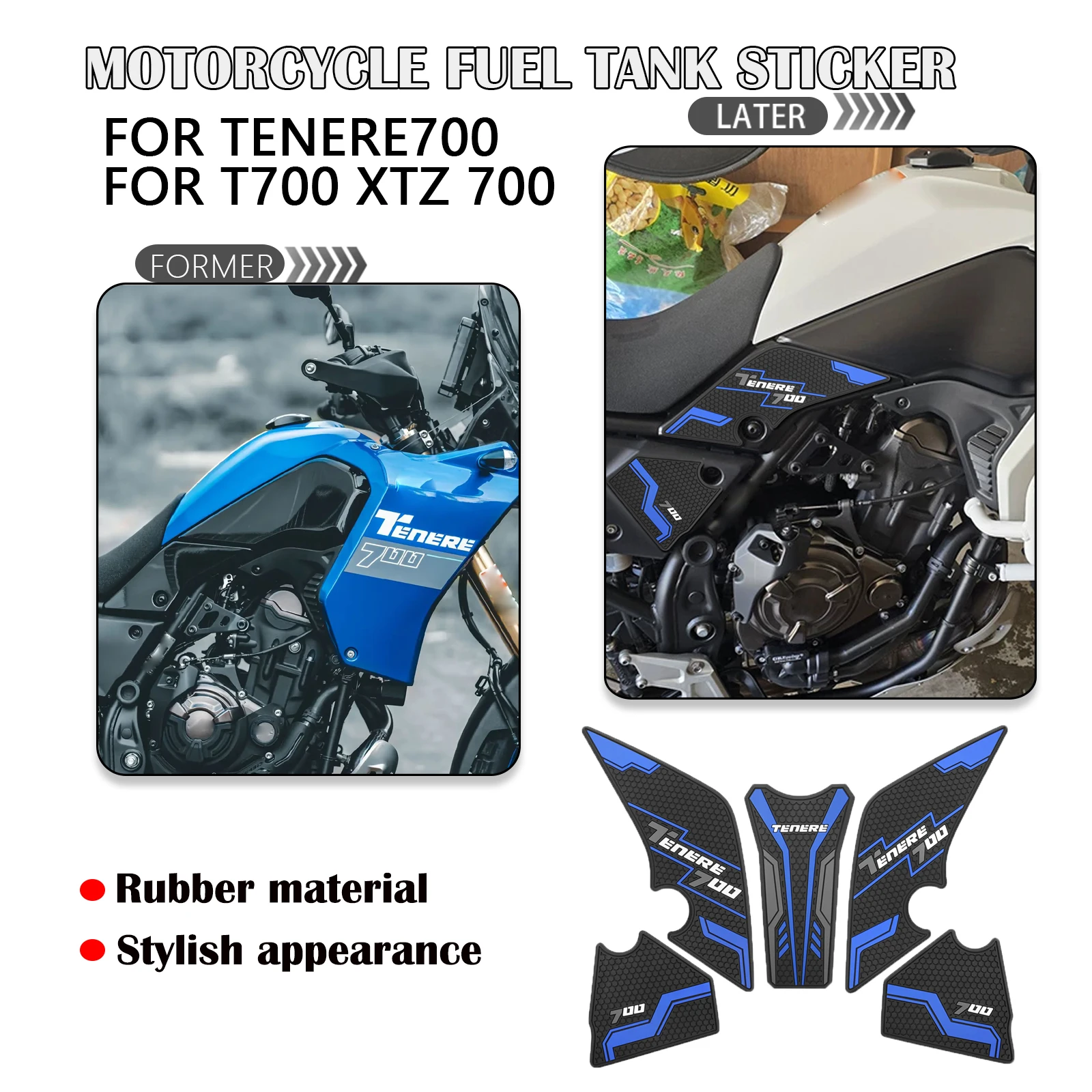 

Motorcycle accessories Fuel Tank Pad Non-slip Side Fuel Tank Waterproof Pad For YAMAHA TENERE 700 T700 XTZ 700 2019 2021-2022
