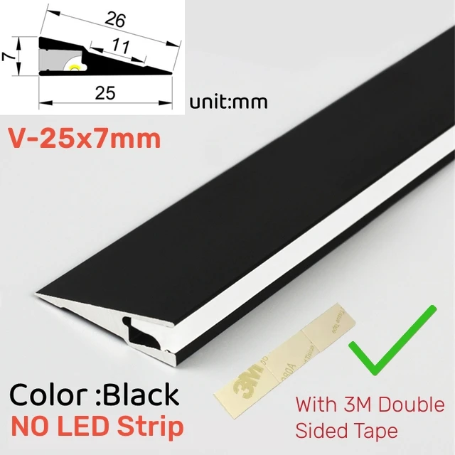 Onzichtbare H7mm LED Schuine Beam Aluminium Profiel Opbouw Ultradunne Kast Laag Rand Plank Paneel Harde Bar Strip Verlichting