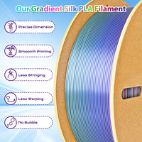 Silk Rainbow PLA Filament 1.75mm 500g/1KG Spool Shiny Fast Color Gradient Matte PLA 3D Printer Filament,Fit Most FDM Printers