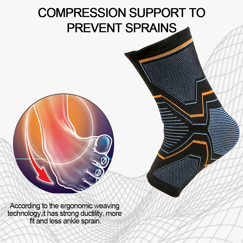 LOOGDEEL 1PCS Elastic Knitted Sports Ankle Support Brace Fitness Cycling Yoga Basketball Volleyball Foot Joint Ankle Protection