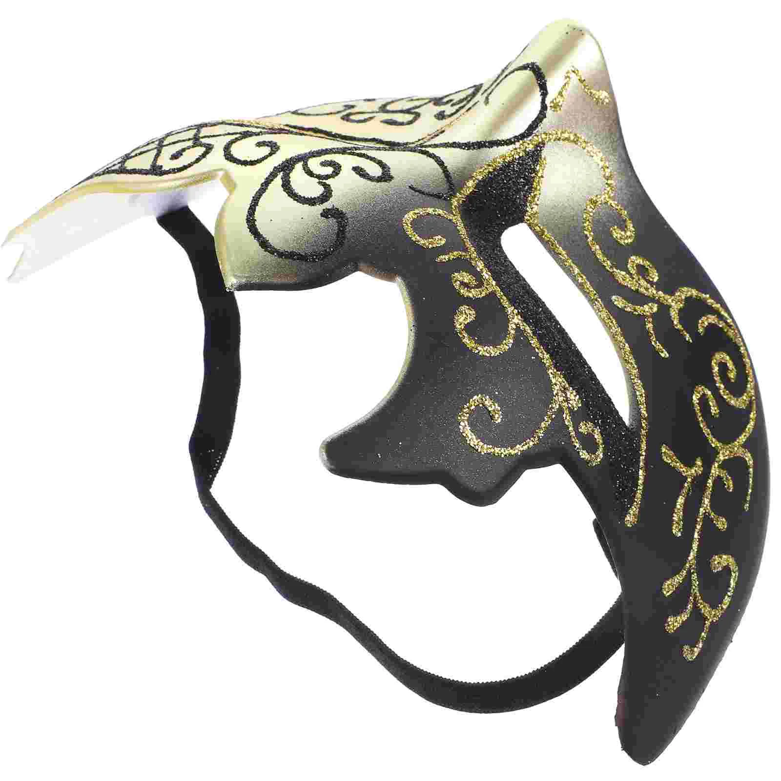 

Cosplay Party Masks for Women Half Face Flame Gold Powder Masquerade Decorations Prom