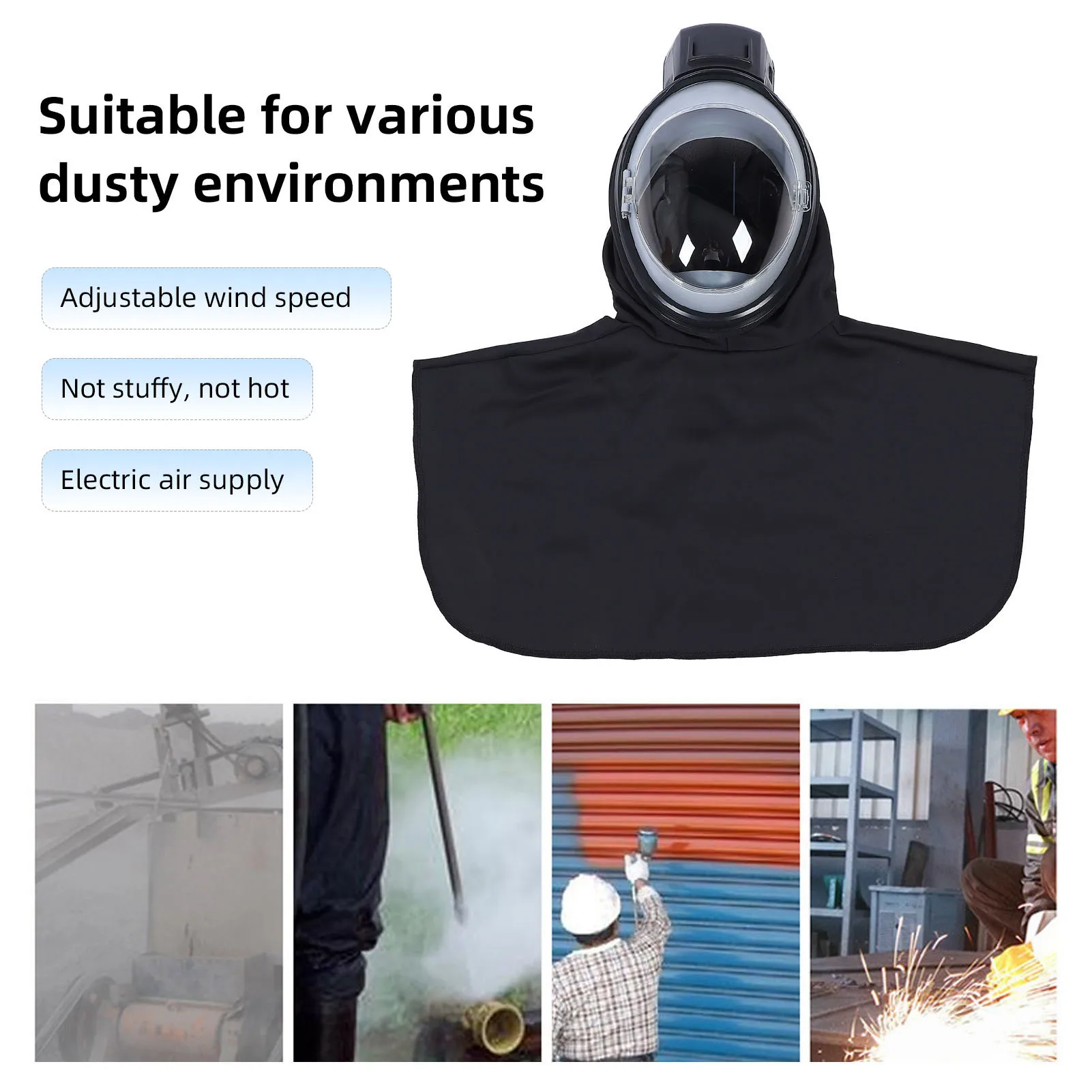 غطاء محرك السيارة الرملي المضاد للغبار، غطاء تفجير رمل كهربائي جيد التهوية، غطاء تفجير رمل متعدد الأغراض لتلميع الصهر #6