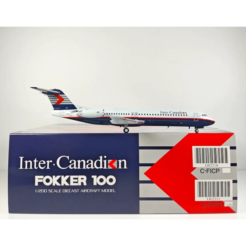 JC Wings 1/200 Scale Inter Canadian Airlines Fokker 100 C-FICO Alloy Aircraft Model Collection Decoration Item