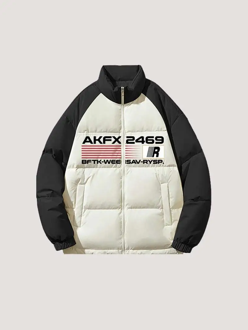 

Зимнее хлопковое пальто оверсайз в американском стиле для женщин, свободного кроя, с цветовыми блоками, повседневное, для полных женщин