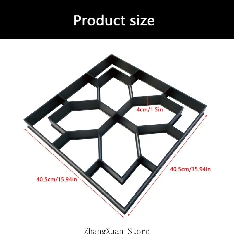 Betonziegel-Layoutform für Gartenpflaster Freien, quadratischer Rahmen aus Polypropylen für manuelle – Detail 6