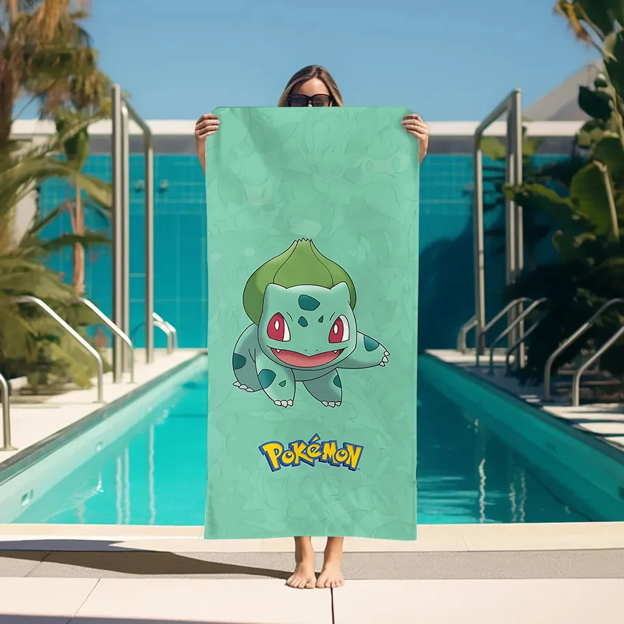 1pc Large Pokemon Bath Towel Set, Quick-Drying,Multi-Use Gym Spa Sauna Bathroom Accessory, Essential for Home Personal Care