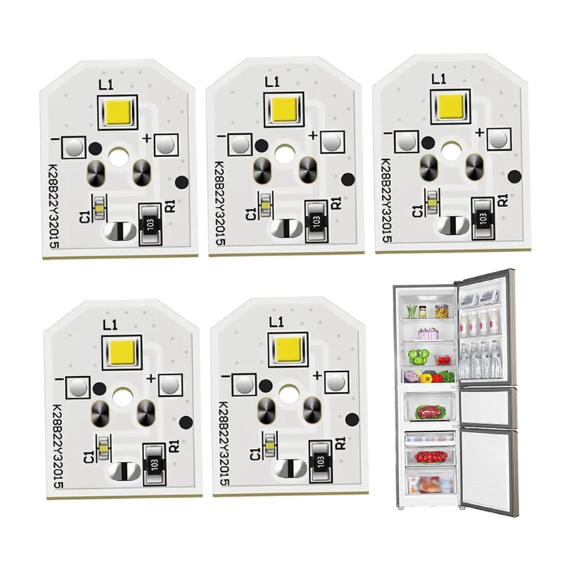 5 Pieces WR55X11132 Refrigerator Light LED Bulb Compatible With 3033142 WR55X25754 WR55X26486 PS4704284 EAP12172918