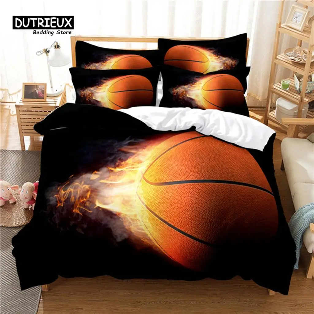 Athletic Sports Bedding Set, 3Pcs Duvet Cover Set, Soft Comfortable Breathable Duvet Cover, For Bedroom Guest Room Decor