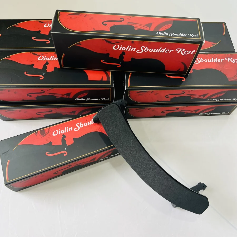 1 Buah Sandaran Bahu Biola Dapat Disesuaikan-Nyaman untuk Ukuran 1/4 & 1/8, 3/4 & 4/4, Plastik Hitam, Aksesori Instrumen Penting