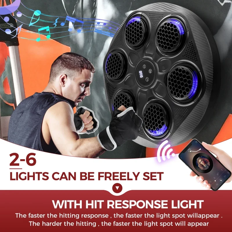 Smart Bluetooth Music Boxing Target Speed Light Gear Adjustment Boxing Machine Home Fitness Equipment Boxing Wall Target